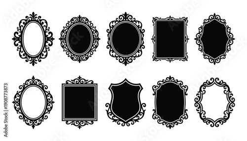 Decorative frames vector set with vintage ornamental design for calligraphy and art