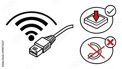 Connectivity Options Wired and Wireless Network Connection Illustration.