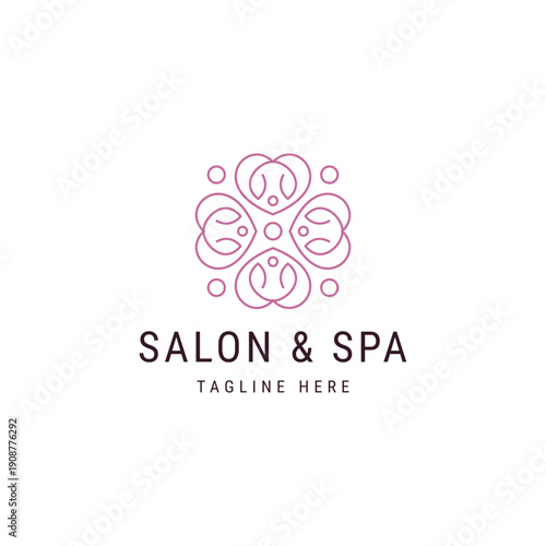 Spa treatment salon logo beauty flat vector