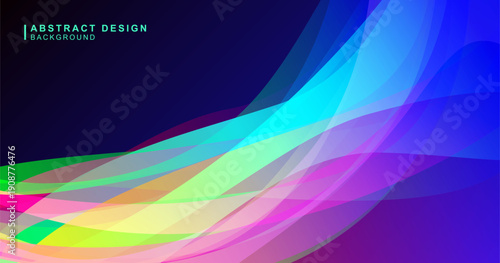 カラフルな曲線が重なる抽象的な背景素材