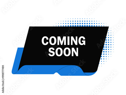A vector graphic illustration of a coming soon sign with a modern design