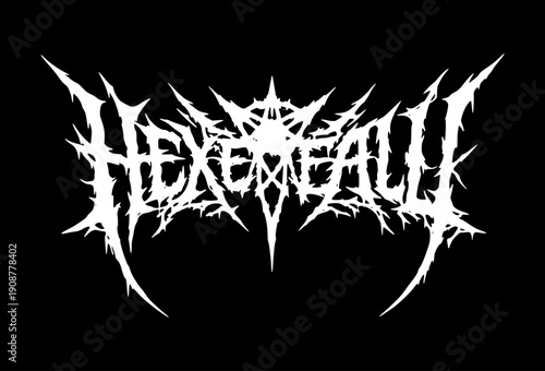 black metal band hexenfall music text lettering typography logo flat color vector illustration template design