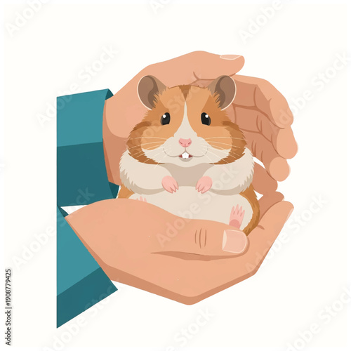 Hamster Being Held in Human Hands 1.