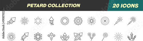Schilderij op canvas Collection of icons of Fireworks for Advertisement