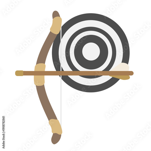 弓道の的と弓　イラスト