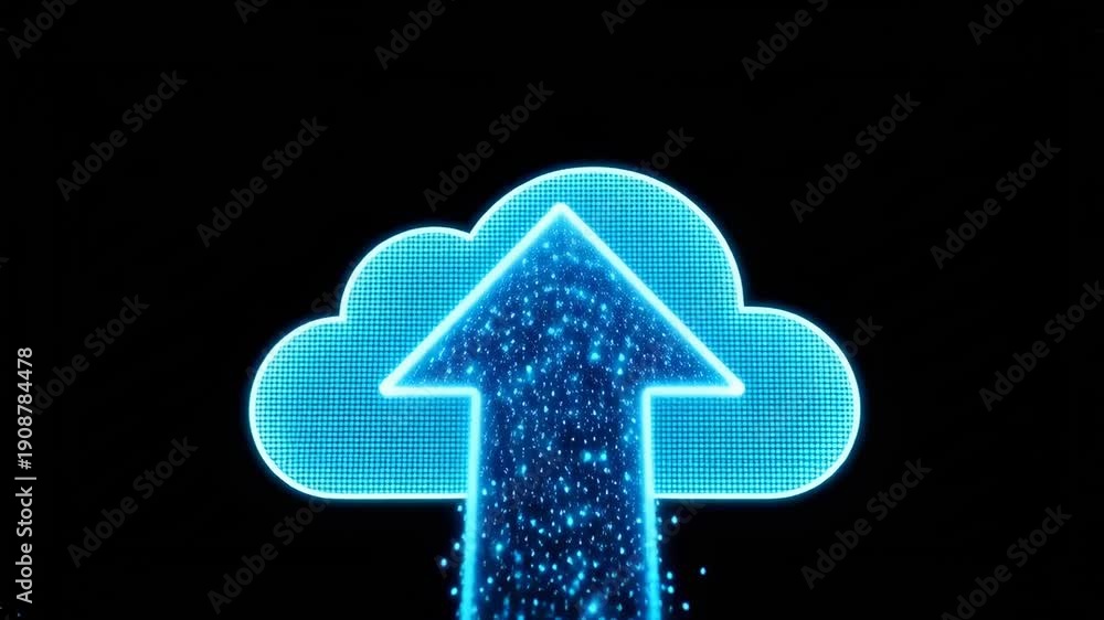 custom made wallpaper toronto digitalFuturistic Cloud Computing Data Upload Animation with Blue Glow