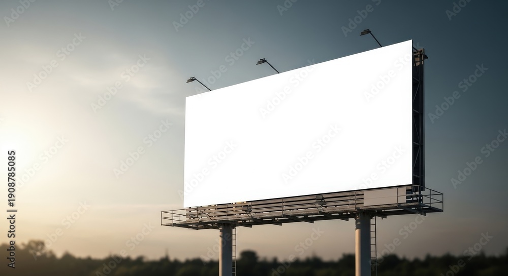 Obraz premium Large Blank Billboard at Sunset.