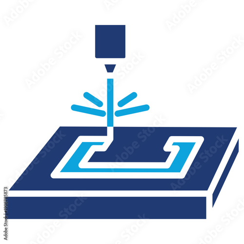 laser machine mixed color icon