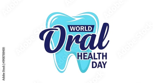 World oral health day logo with tooth illustration