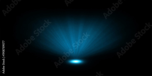 An abstract blue vector background features glowing rays and a dark motion flare to create a digital energy illustration perfect for a light transition wallpaper