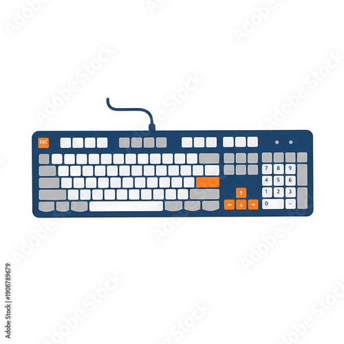vector illustration of a computer keyboard aesthetic