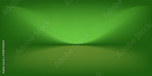 Abstract gradient podium background. Empty green 3D studio background. Clean scene for product presentation mockup template. eps 10