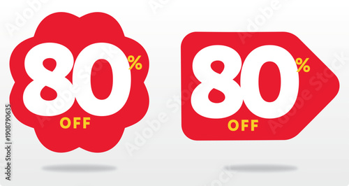 80% good, cheap, buy, retail, wholesale, company, percent, banner, template, price, value, store, sale, off, discount, tag, sign, offer, promo. Sticker. icon, vector