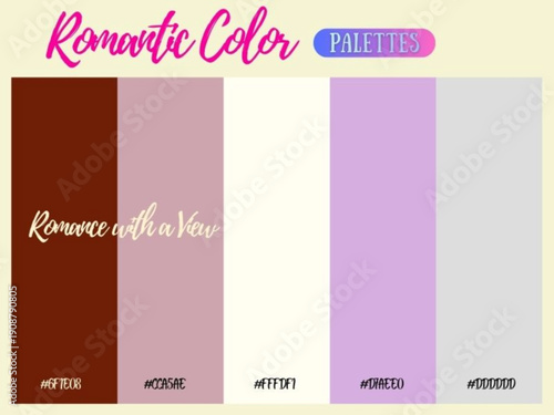 Romantic color palette suitable for any occasion creating timeless emotional poetic calm