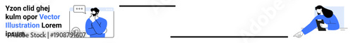 Remote work, online communication, digital interaction, social connection, teamwork, virtual meetings. Two individuals exchanging messages and ideas online. Remote work and online communication