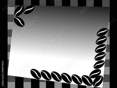 Illustration of a blank gray rectangle on a black and white checkered background. Hand-drawn checkered design for art and graphic design elements.