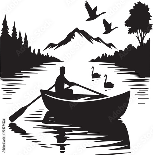 fishing boat silhouette