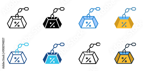 Tax Burden icons set multiple style collection. Editable stroke 
