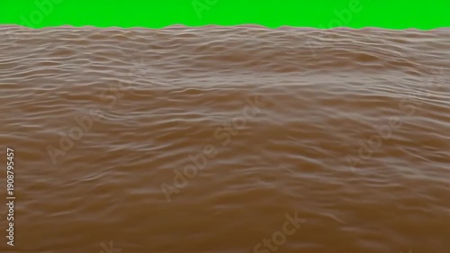 Wallpaper Mural Wavy Brown Liquid Ripples on Green Screen Background for Compositing Torontodigital.ca