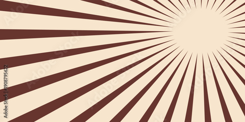 Candy color sunburst background. Abstract chocolate cream sunbeams design. Colorful spinning lines for template, banner, poster, flyer. Sweet rotating cartoon swirl or whirlpool. Vector backdrop.