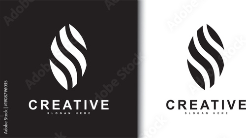 Abstract initial letter S logo design template. Premium Vector