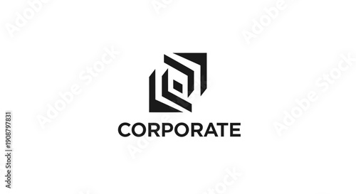 Corporate logo design with geometric shapes and modern style.