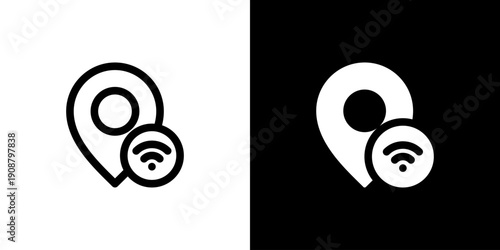Hotspot icon concept with flat Black White Background. Vector illustration.