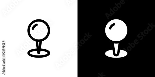 Marker icon concept with flat Black White Background. Vector illustration.