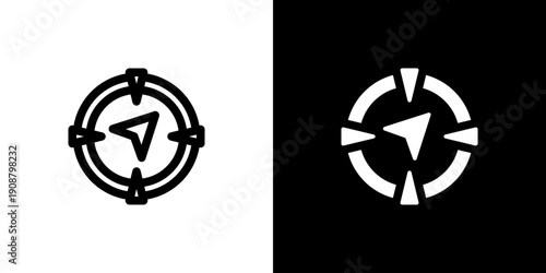 Targeting icon concept with flat Black White Background. Vector illustration.