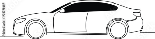 Minimalist Car Outline Design for Modern Automotive Graphic Needs