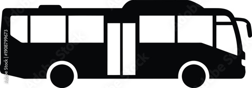 Silhouette of a Public Transport Bus for Urban Mobility and Transit Projects