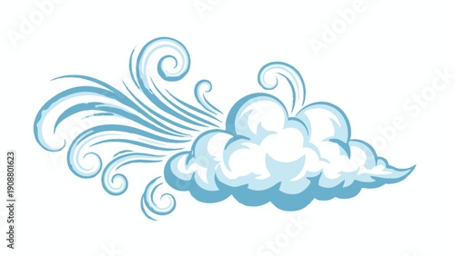 Blue Cloud with Swirls.