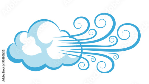 Blue Wind Cloud Illustration.