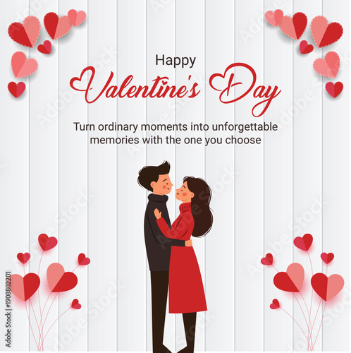 Happy valentines day greeting post template