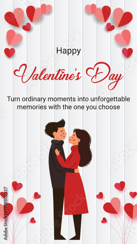 Happy valentines day greeting reel story post template