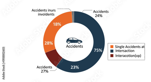 Automotive accident data graphic showing accident types and percentages