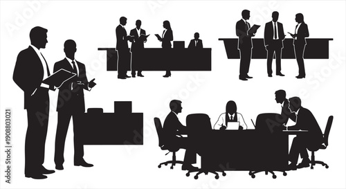 Business Professional Office Interaction – Corporate Teamwork, Leadership, and Career Development Concept
