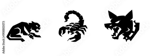 Aggressive Animal and Scorpion Silhouettes