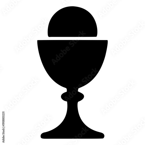 Silhouette Breakfast Egg: A simplistic and elegant silhouette of a breakfast egg in a traditional egg cup, perfect for a fresh start to the day.