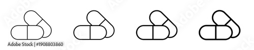 Capsule Pill  Icon Set Different Style Collection