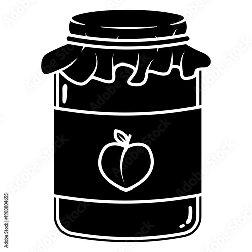 illustration of a jar of peach jam