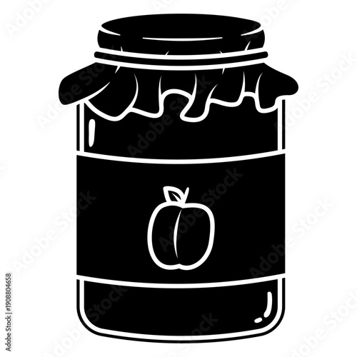 illustration of a jar of plum jam