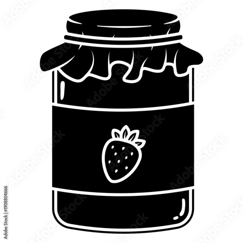 illustration of a jar of strawberry jam