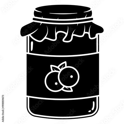 illustration of a jar of blueberry jam