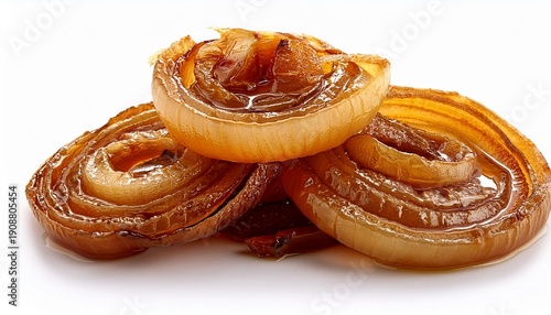 Photo Of Caramelized Onions Isolated On White Background
