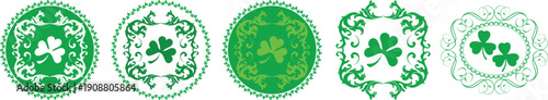 Shamrock decorative frames ornate green floral design