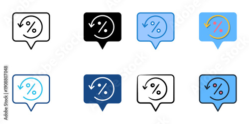 Tax Refund Status icons set multiple style collection. Editable stroke 
