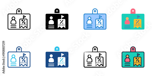 Taxpayer Identification icons set multiple style collection. Editable stroke 
