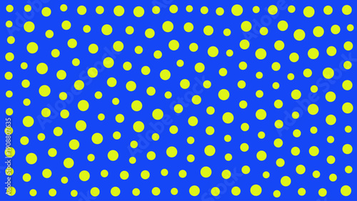 Blue Background with Yellow Polka Dots Pattern.