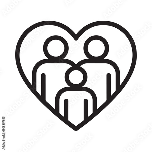 Family within a heart a symbol of love and unity